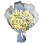 Букет из 15 белых альстромерий